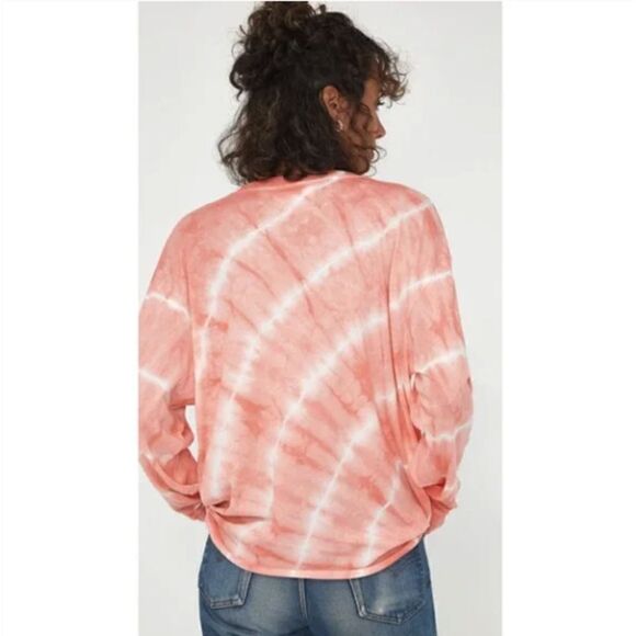 LACAUSA Long Sleeve Crewneck Sweatshirt T Shirt in Grapefruit Size Medium - Picture 2 of 2